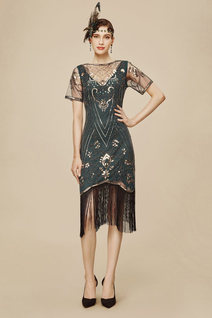 Vintage Glorious Paisley Fringe Flapper Dress - Babeyond UK