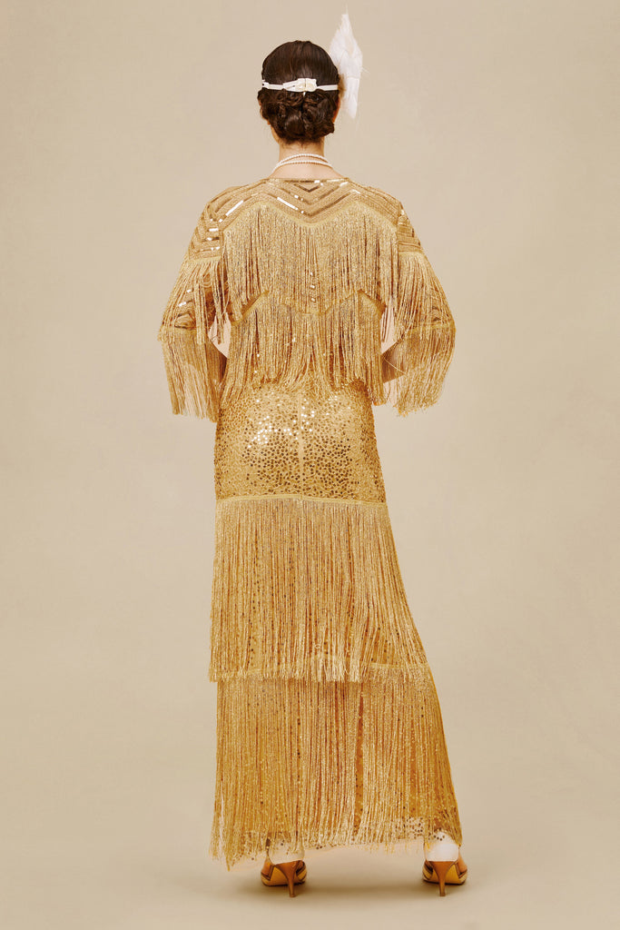Strap V Neck Sequin Dress With Shawl - Babeyond UK