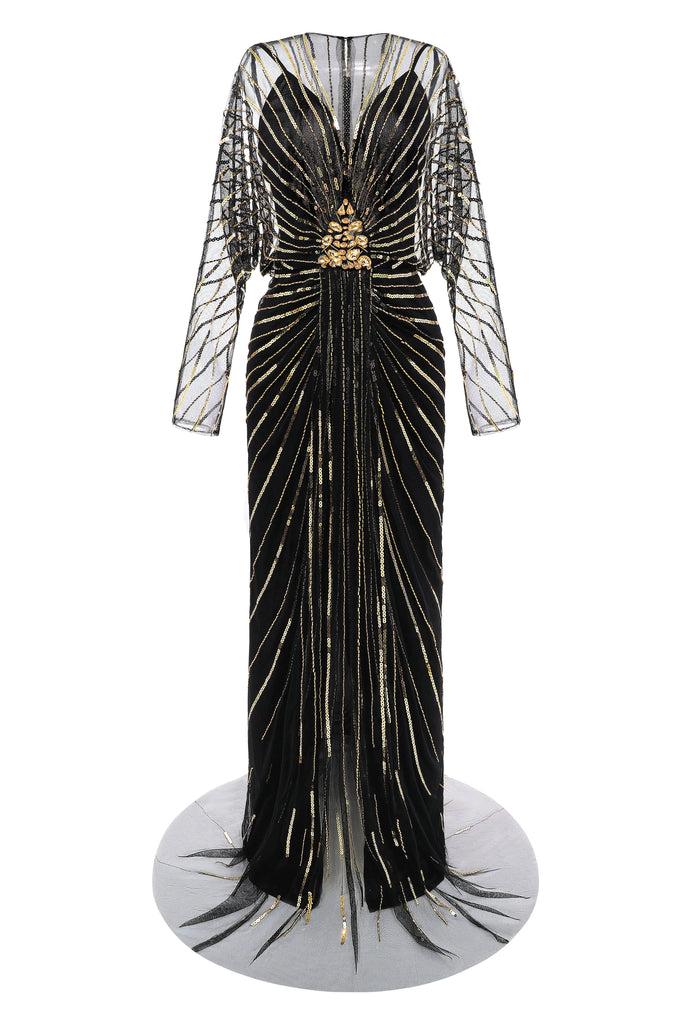 Zouzou Crystal-Encrusted Evening Gown - Babeyond UK