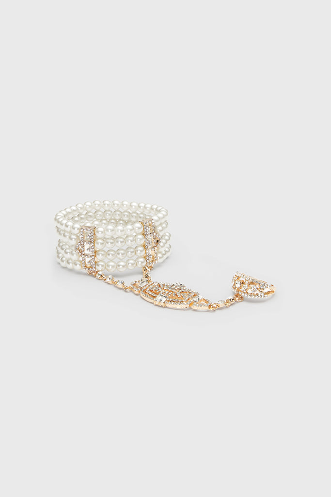 Multi-Layered Crystal Beaded Pearl Bracelet - Babeyond UK
