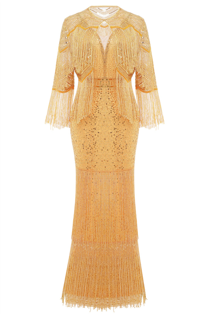 Strap V Neck Sequin Dress With Shawl - Babeyond UK