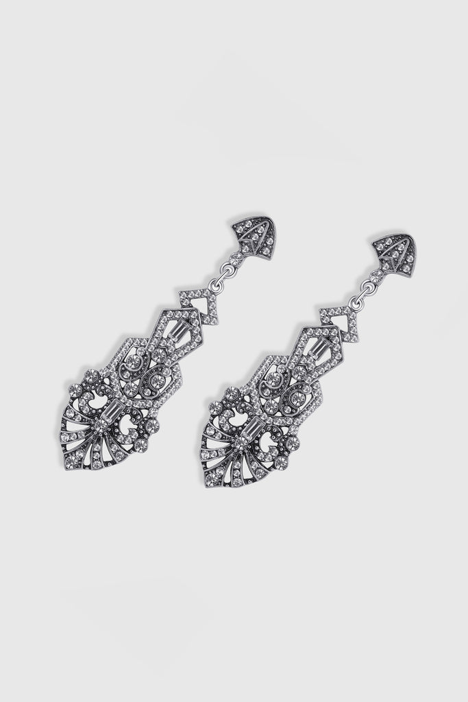 Antique Vintage Crystal Studded Earrings - Babeyond UK