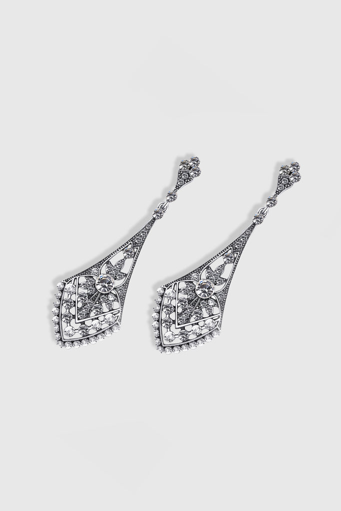 Art Deco Crystal Studded Earrings - Babeyond UK