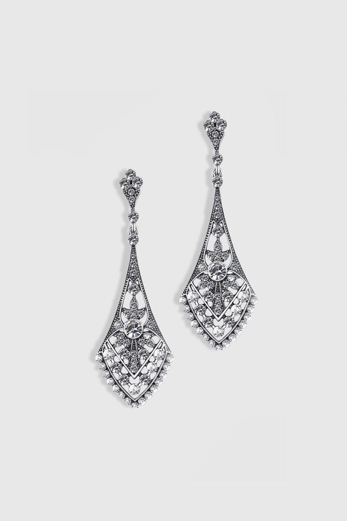 Art Deco Crystal Studded Earrings - Babeyond UK