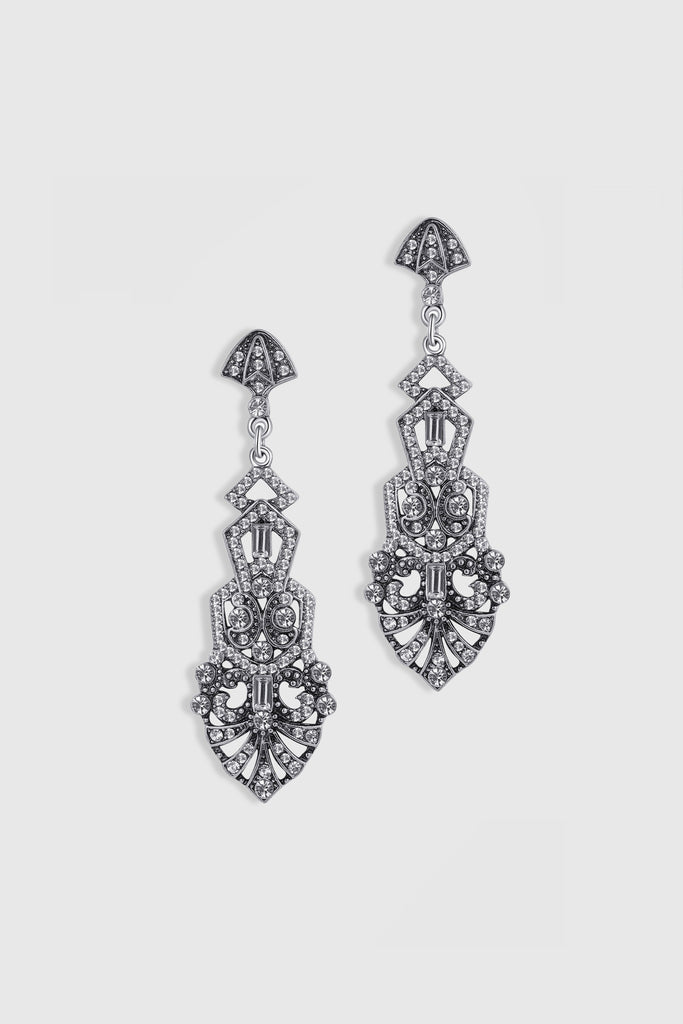 Antique Vintage Crystal Studded Earrings - Babeyond UK