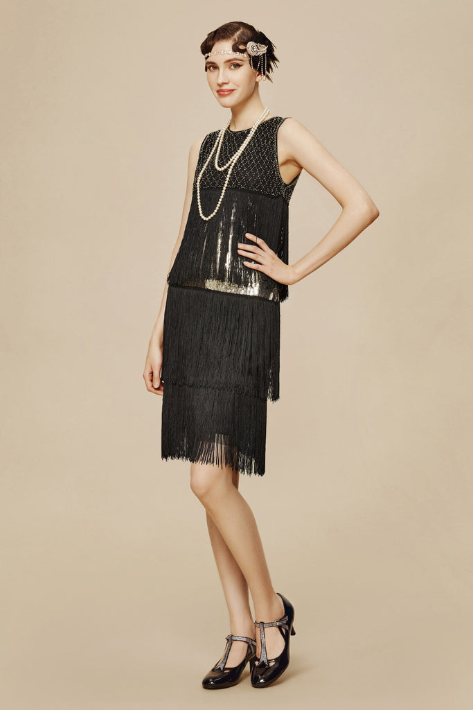 Tiered Tassel Vintage Gatsby Dress - Babeyond UK