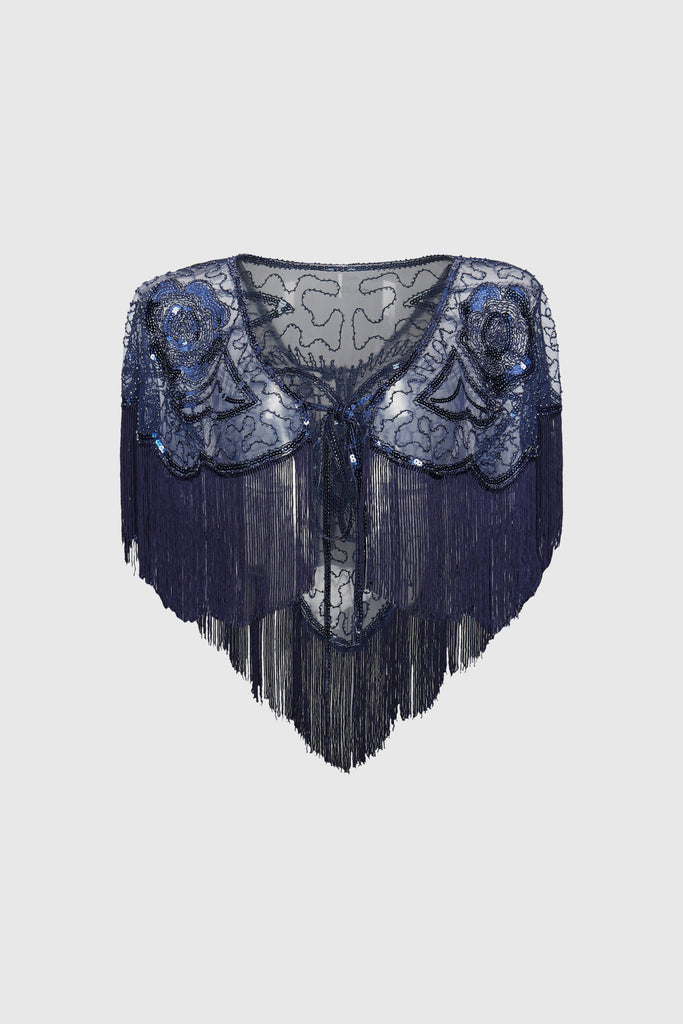 1920s Beaded Sequin Gatsby Shawl - Babeyond UK