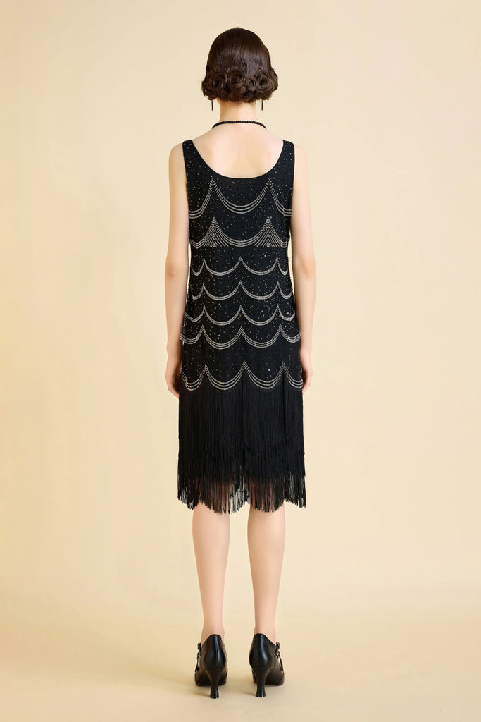 Vintage Geometric H-line Flapper Dress - Babeyond UK