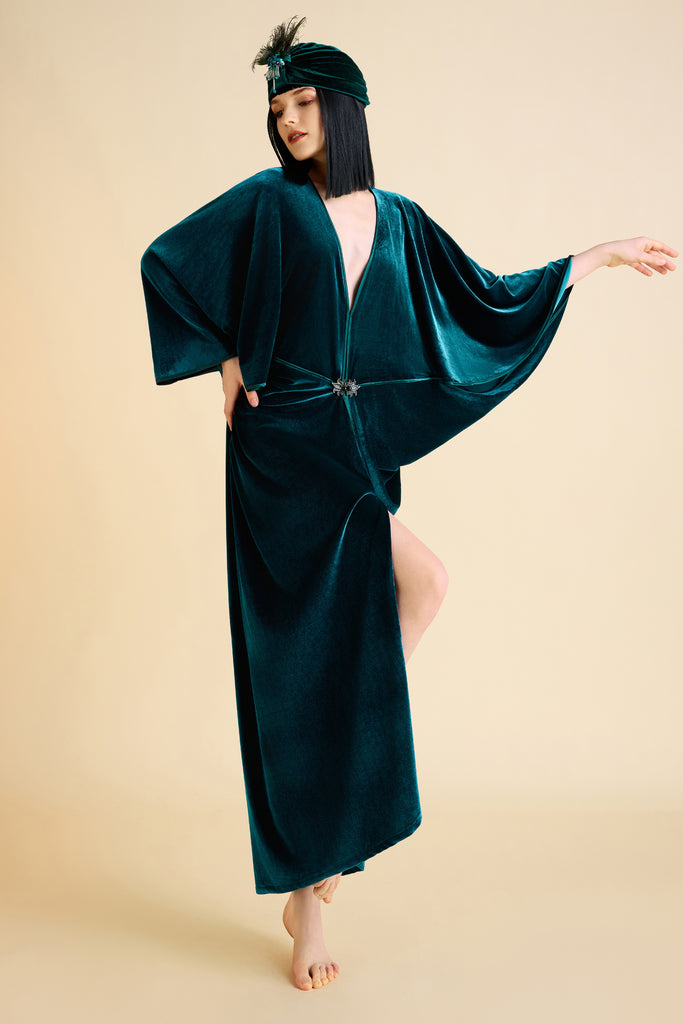 Batwing Sleeve Art Deco Robe Dress - Babeyond UK