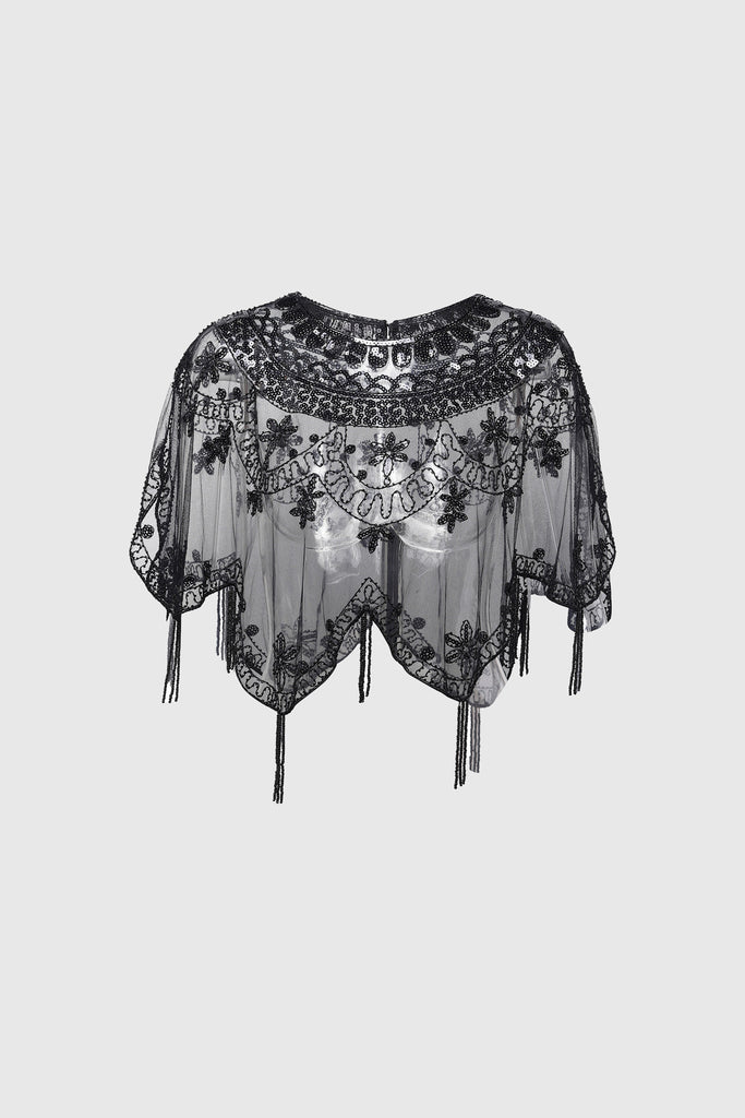 1920s Sequin Beaded Evening Shawl - Babeyond UK