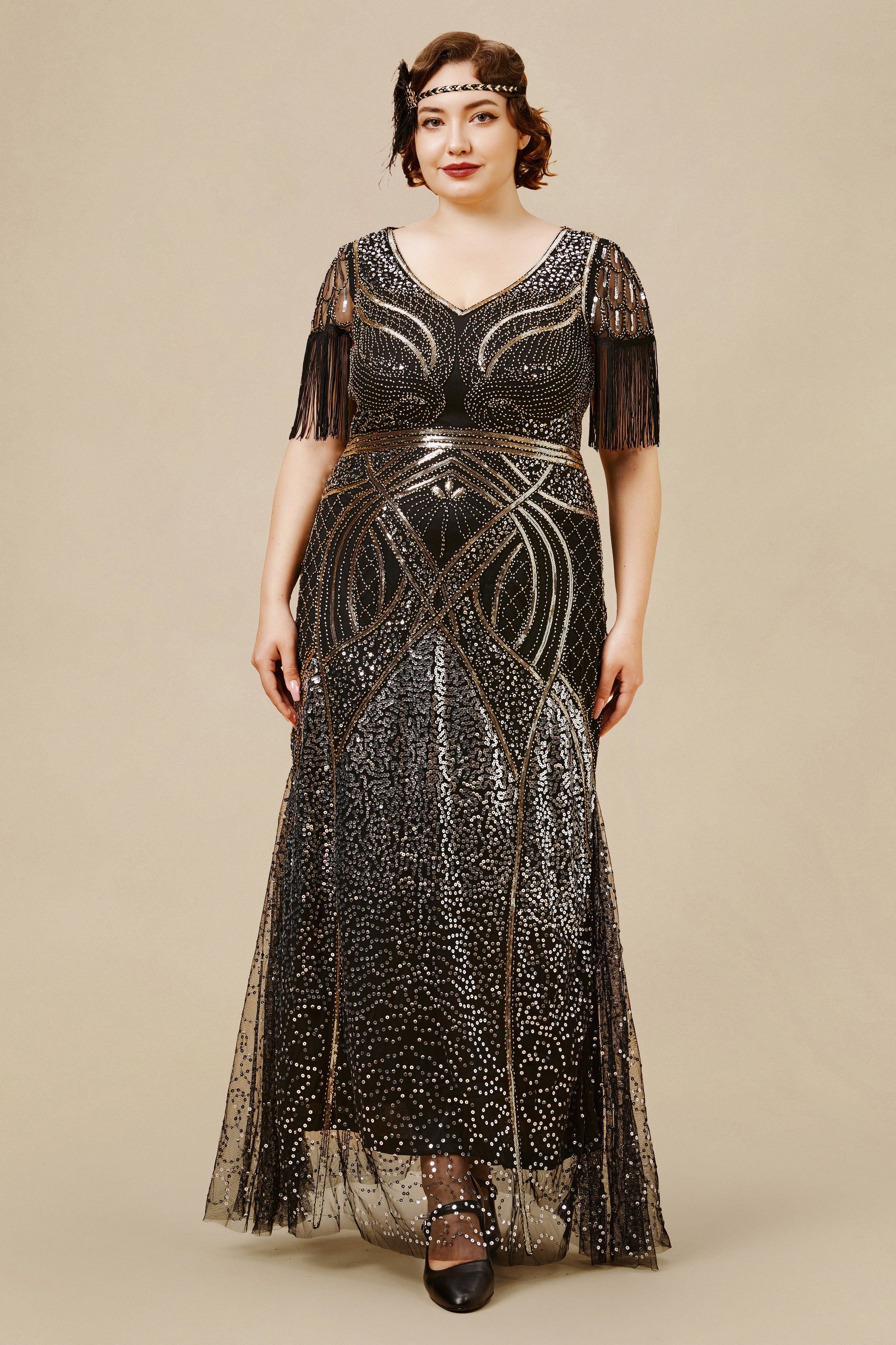 1920s Flapper Dress 1920s - Mermaid Evening Gown With Short Sleeves - Gatsby Cocktail Maxi Dress For Women Flapper Wedding Guest Dress 1920s Flapper Dress 1920s - Mermaid Evening Gown With Short Sleeves - Gatsby Cocktail Maxi Dress For Women Flapper Wedding Guest Dress