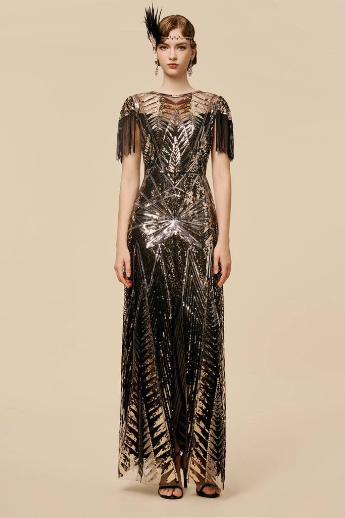 Gold Dresses For Women 1920s Flapper Dress Costume Set For Women - Great Gatsby Sequin Fringed Dress With Accessories Gold Dresses For Women 1920s Flapper Dress Costume Set For Women - Great Gatsby Sequin Fringed Dress With Accessories