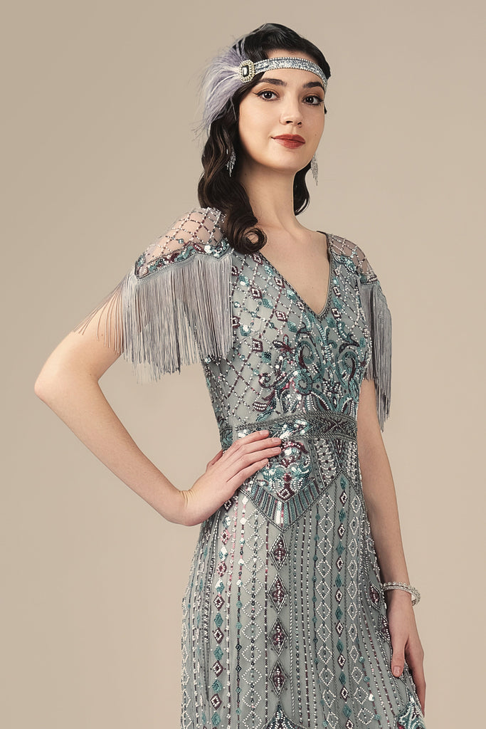 Art Deco Sparkle Fringe Flapper Dress - Babeyond UK