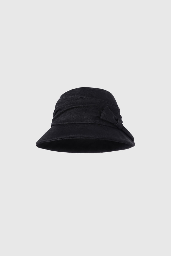 Bow-Trimmed Wide Brim Bucket Hat - Babeyond UK