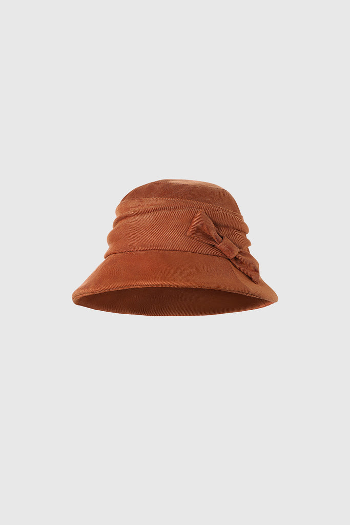 Bow-Trimmed Wide Brim Bucket Hat - Babeyond UK