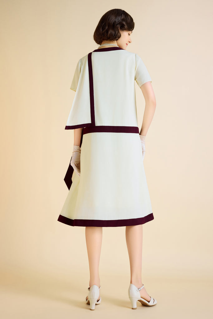 Cascading Ruffle Color Block Day Dress - Babeyond UK