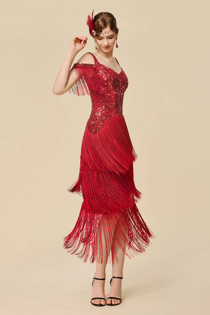 Charleston Shine Fringe Flapper Dress - Babeyond UK