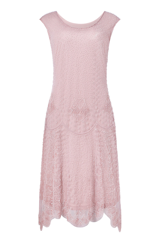 Chic Cap Sleeve Beaded H-Line Flapper Dress - Babeyond UK