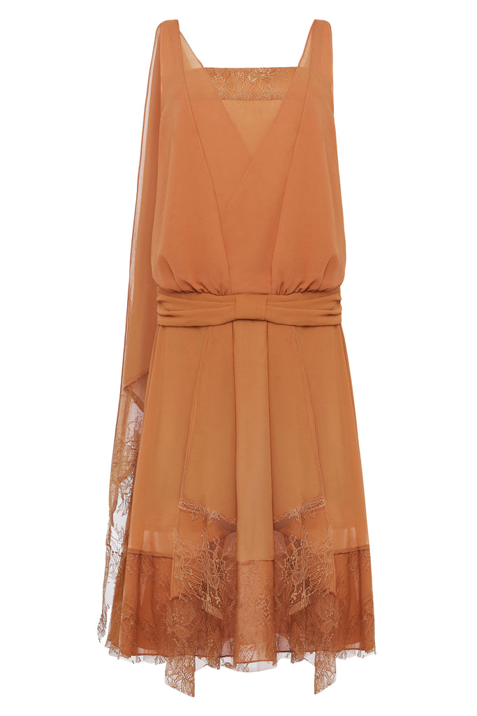 Classic Pleated Waistband Lace Day Dress - Babeyond UK