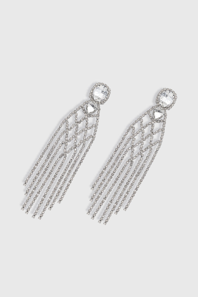 Crystal Beaded Crisscross Statement Earrings - Babeyond UK