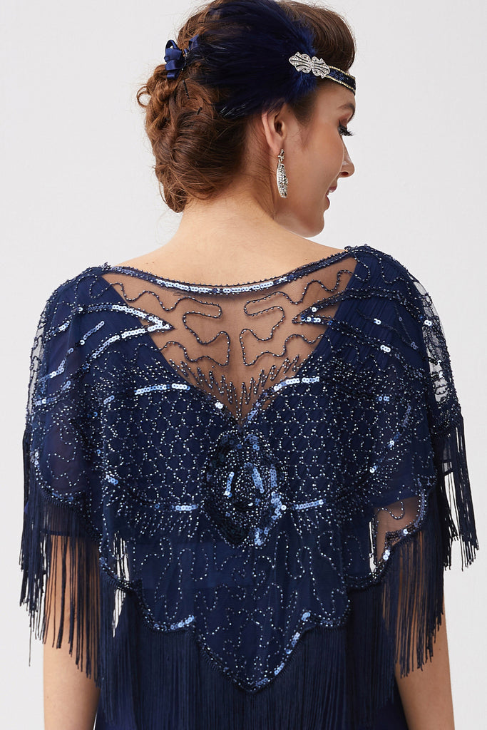 1920s Beaded Sequin Gatsby Shawl - Babeyond UK