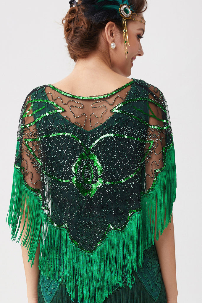 1920s Beaded Sequin Gatsby Shawl - Babeyond UK