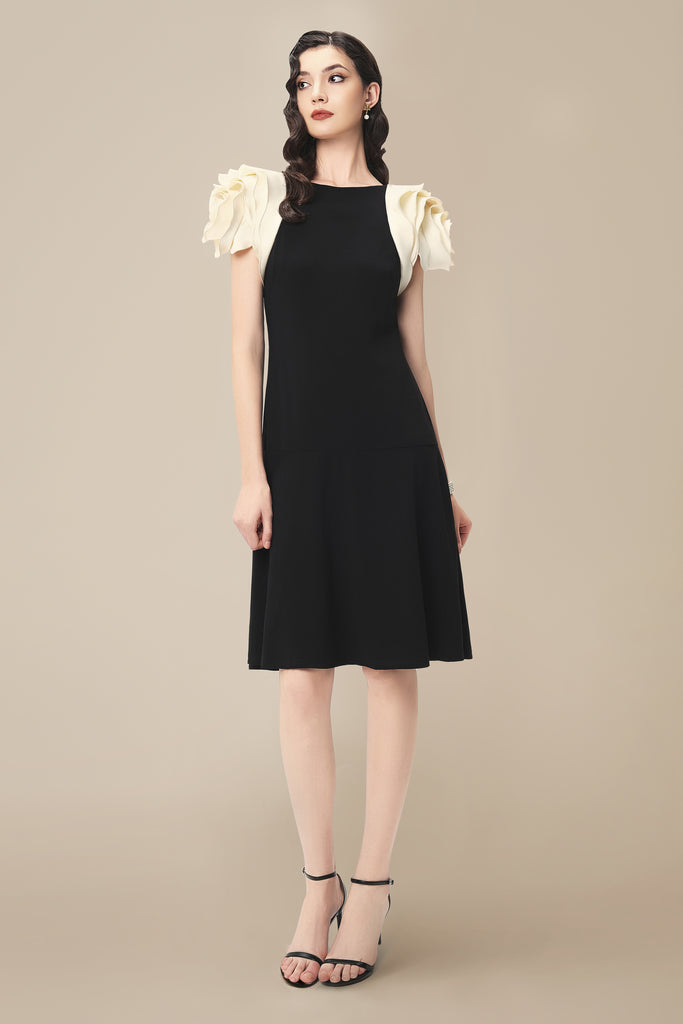 Elegant H-Line Drop Waist Flowing Cocktail Dress - Babeyond UK