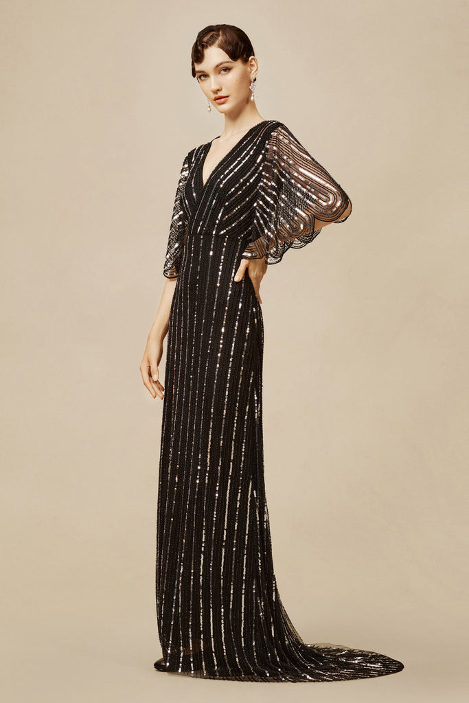 Zouzou Embellished Sequin Evening Gown - Babeyond UK