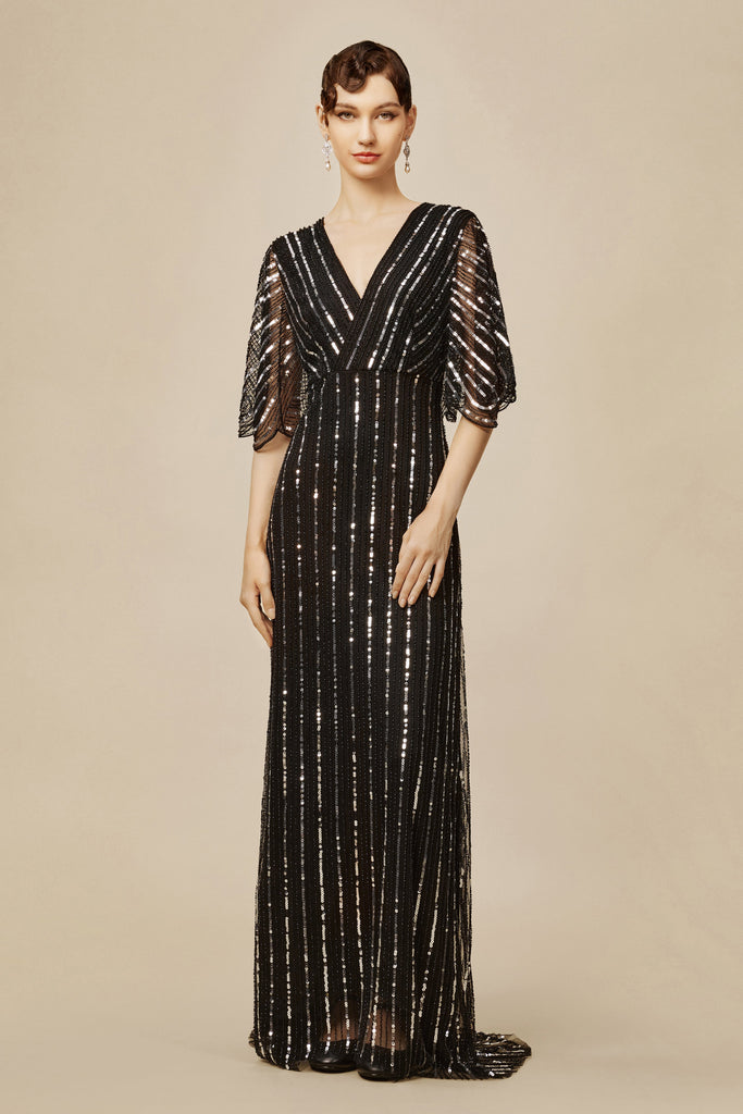 Zouzou Embellished Sequin Evening Gown - Babeyond UK