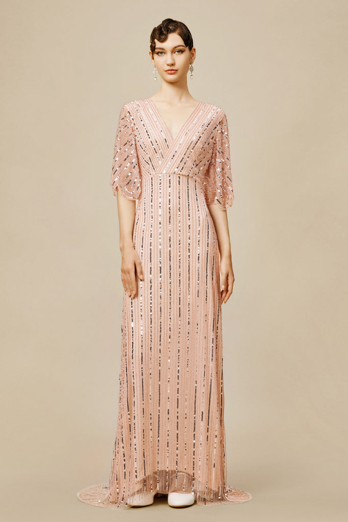 Zouzou Embellished Sequin Evening Gown - Babeyond UK