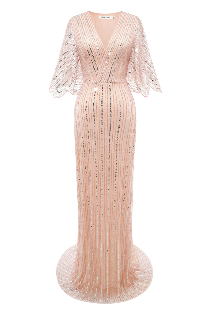 Zouzou Embellished Sequin Evening Gown - Babeyond UK