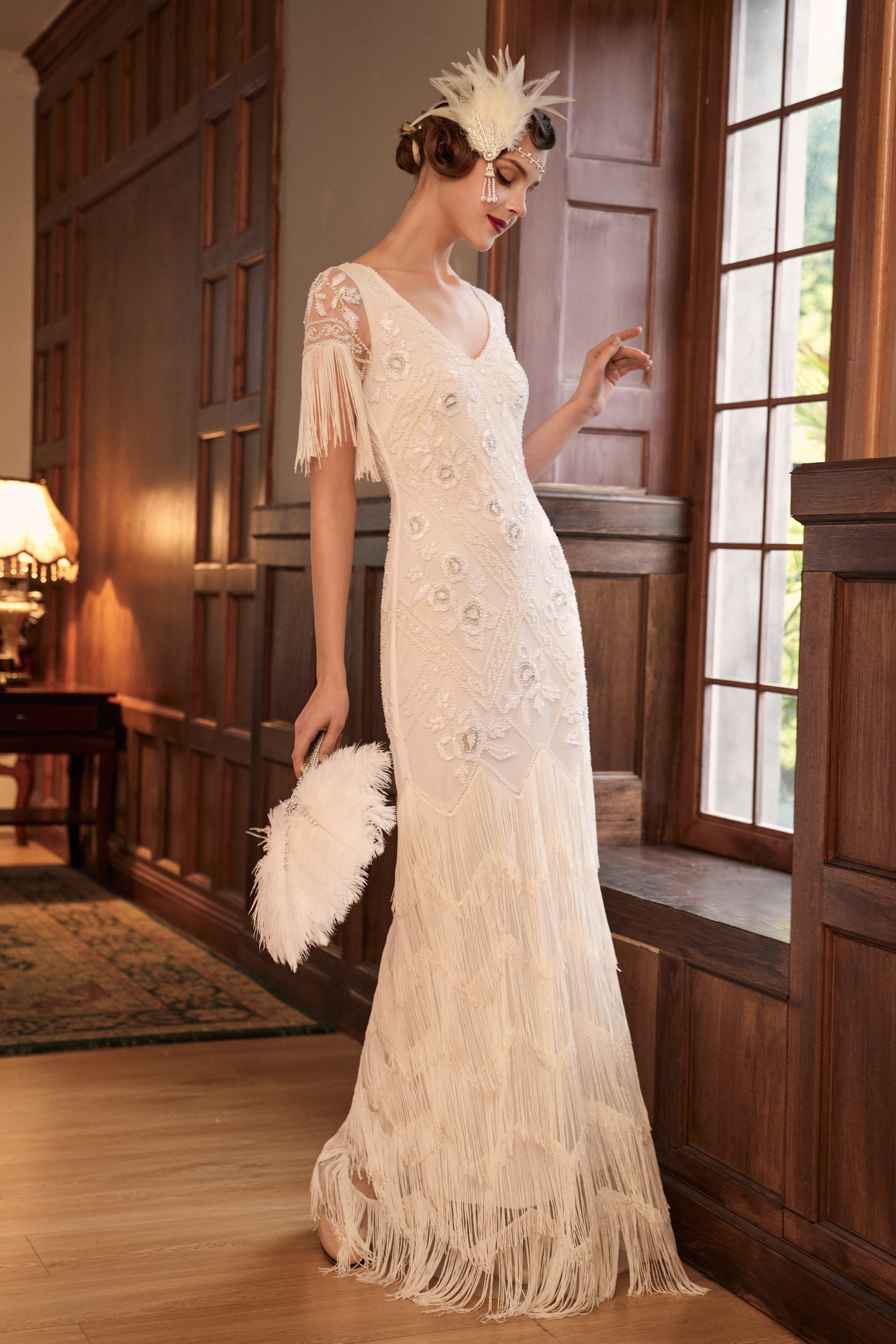 Wedding Gown Art Deco Ball Gown Cassie Gown Long Sleeve Art Deco