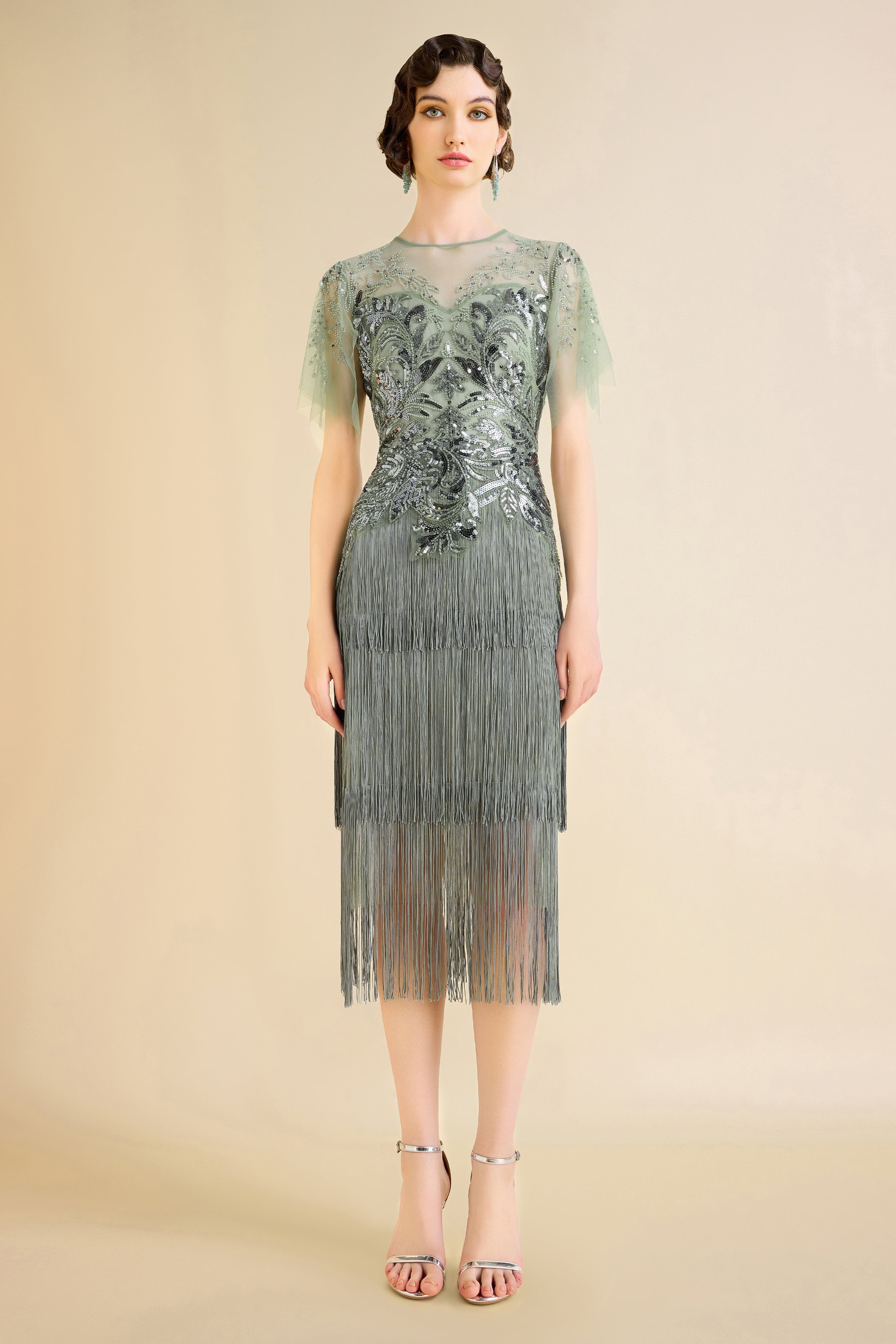 Shop 1920s Dresses - Floral Fringe Flapper Dress | BABEYOND Babeyond UK Shop 1920s Dresses - Floral Fringe Flapper Dress | BABEYOND Babeyond UK