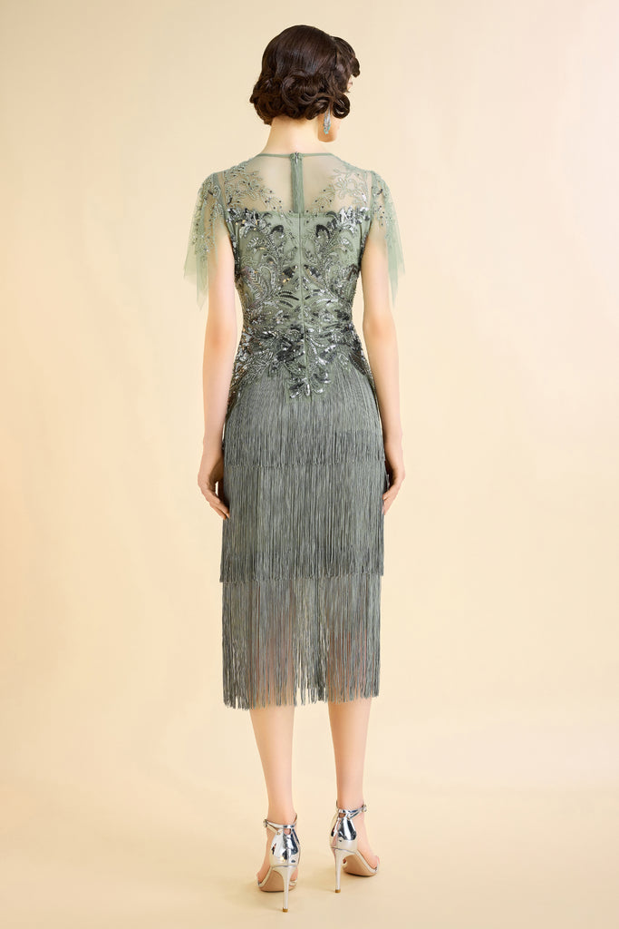 Exquisite Floral Fringe Flapper Dress - Babeyond UK