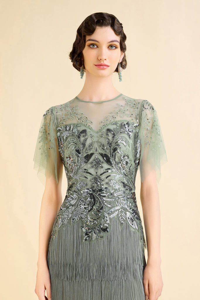 Exquisite Floral Fringe Flapper Dress - Babeyond UK