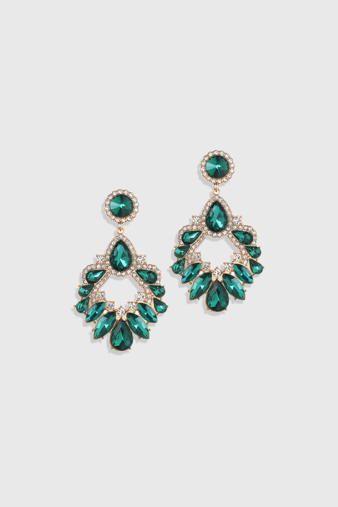 Glamorous Emerald Chandelier Earrings - Babeyond UK