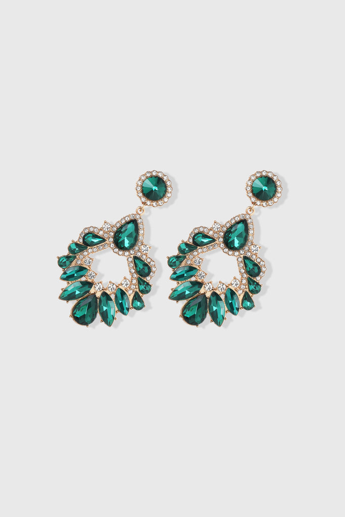 Glamorous Emerald Chandelier Earrings - Babeyond UK