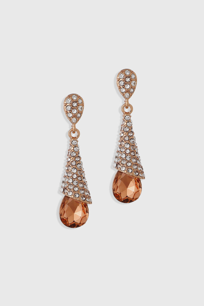 Glamorous Pave Teardrop Earrings - Babeyond UK