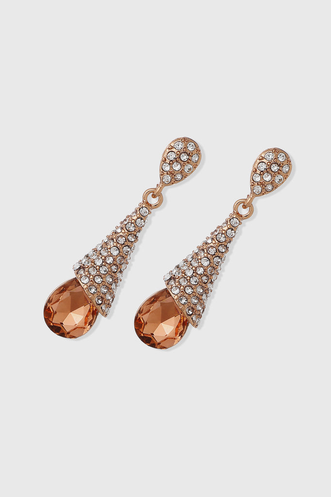 Glamorous Pave Teardrop Earrings - Babeyond UK