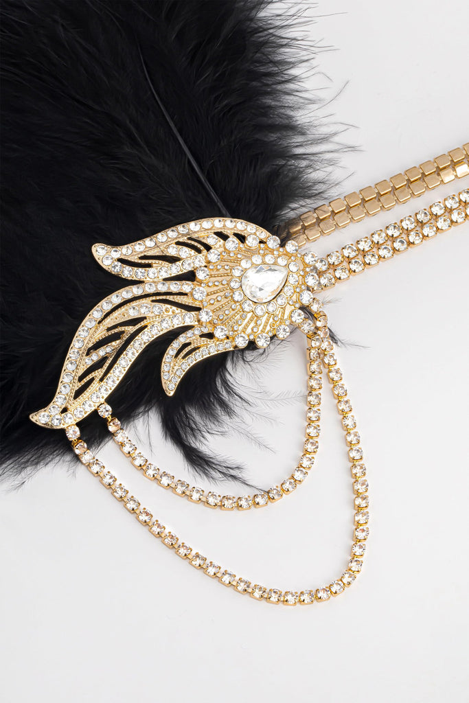 Gorgeous Feather Rhinestone Headband - Babeyond UK