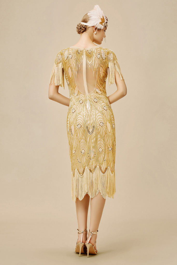 Enigmatic Iridescent Sequins Beaded Flapper Dress - Babeyond UK