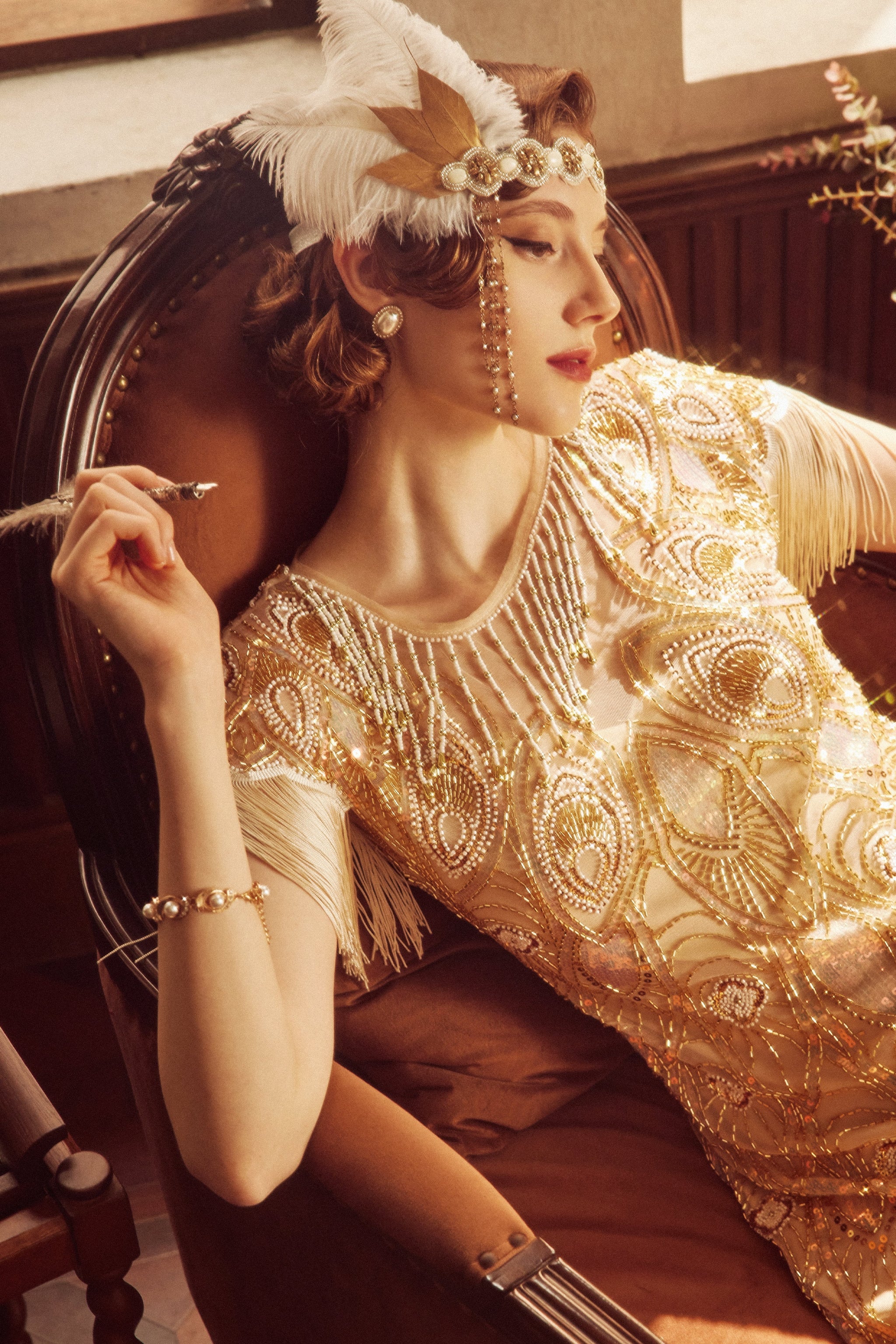 Fashion gold flapper dress uk