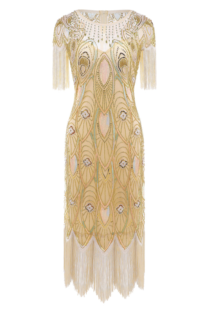 Enigmatic Iridescent Sequins Beaded Flapper Dress - Babeyond UK