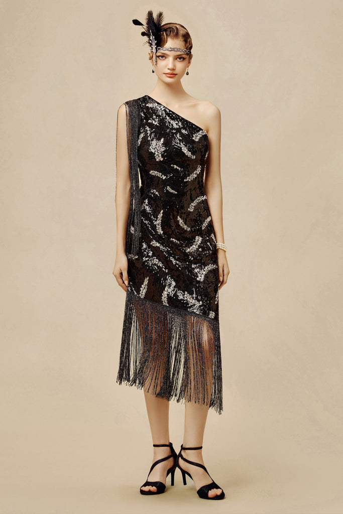 La Revue Nègre Feather Sequins Evening Gown - Babeyond UK