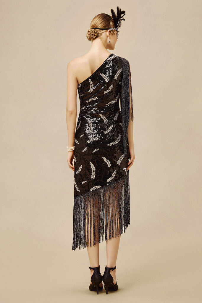 La Revue Nègre Feather Sequins Evening Gown - Babeyond UK