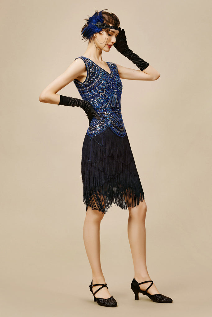 Princesse Tam Tam Art Deco Beaded Flapper Dress - Babeyond UK