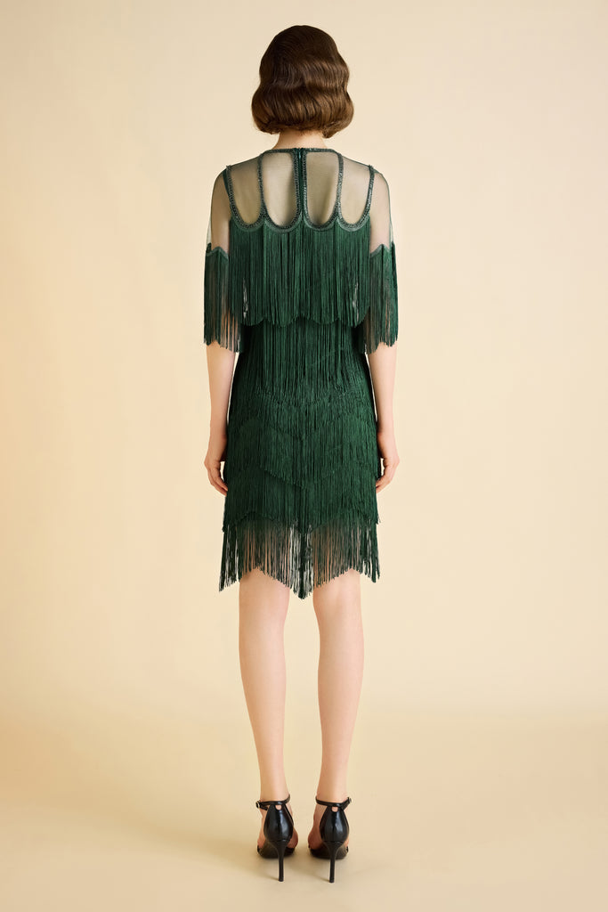 Gracefully Swaying Fringe Flapper Dress - Babeyond UK