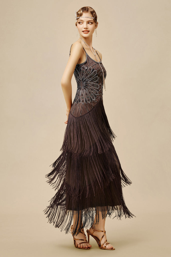 Princesse Tam Tam Geometric Fringe Evening Gown - Babeyond UK