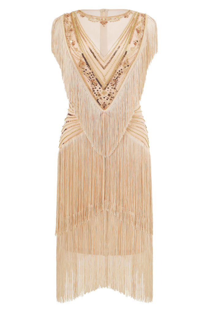 Radiant Sequin-Embellished Fringe Flapper Dress - Babeyond UK