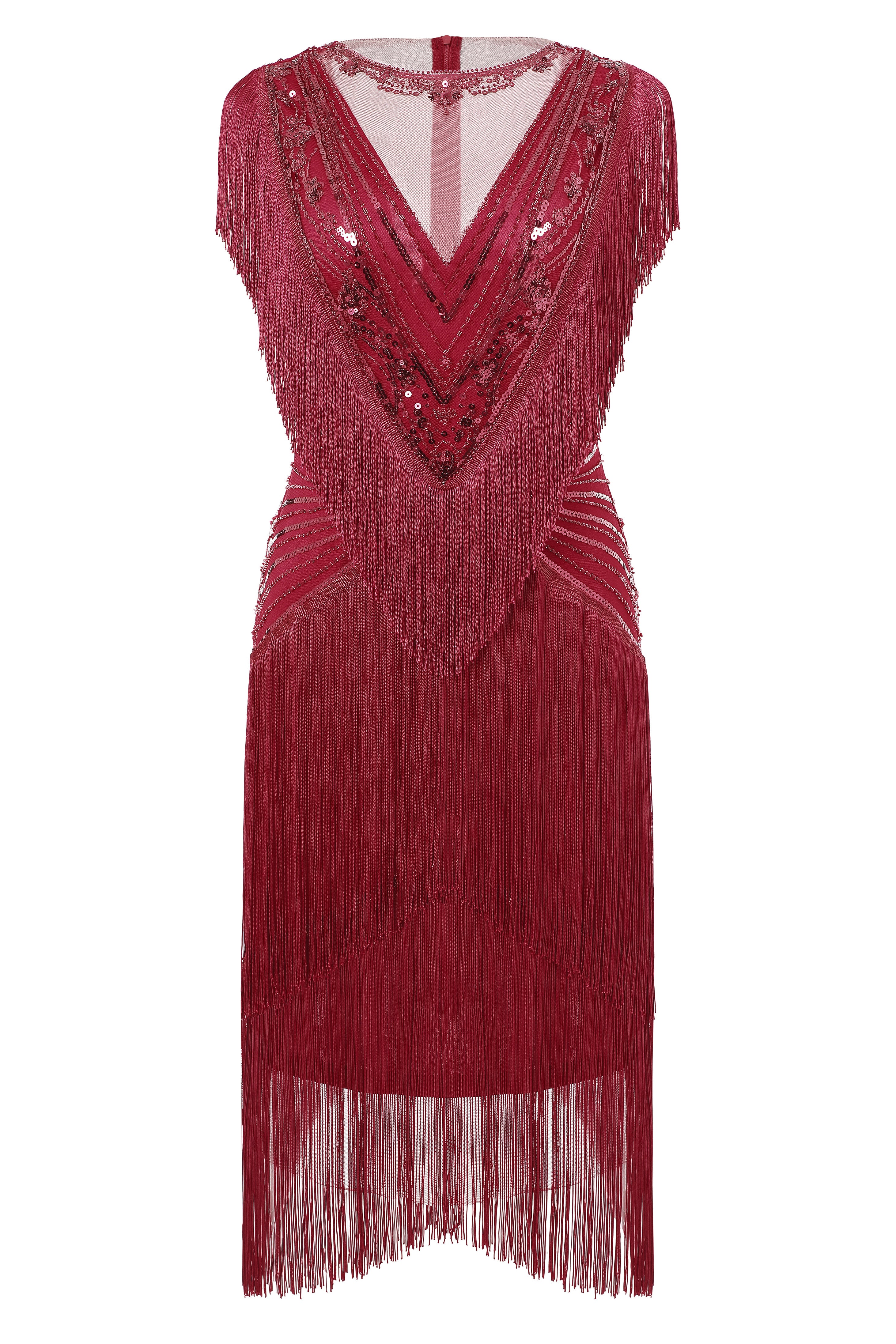 sequin flapper dress uk Sequin Fringe Hem Flapper Dress in Black